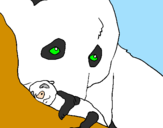 Disegno Orso panda con il suo cucciolo pitturato su Nunu