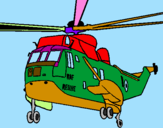 Disegno Elicottero di salvataggio  pitturato su Andrea 