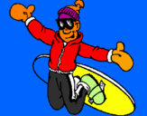 Disegno Salto con lo snowboard pitturato su ivan