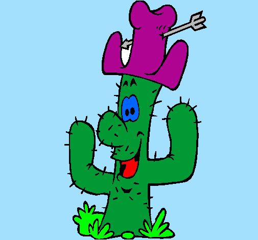 Cactus con il cappello 