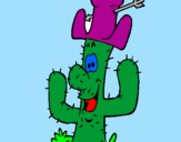Disegno Cactus con il cappello  pitturato su GIULIA CUORE