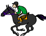 Disegno Corsa di cavalli  pitturato su vanessa