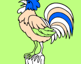 Disegno Gallo che canta  pitturato su gaga