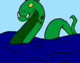 Disegno Mostro di Loch Ness  pitturato su nessie