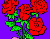 Disegno Mazzo di rose  pitturato su baby antonella