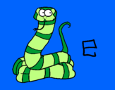 Disegno Serpente  pitturato su marcello