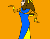 Disegno Ballerina egiziana II pitturato su anna