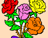 Disegno Mazzo di rose  pitturato su GIANNI