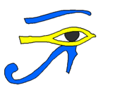 Disegno Occhio di Horus  pitturato su baby antonella