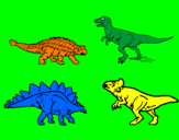 Disegno Dinosauri di terra  pitturato su emma