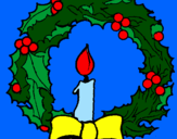 Disegno Corona augurale con una candela pitturato su AlEsSaNdRo