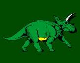 Disegno Triceratops pitturato su kevin di cossato