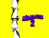 Disegno Madagascar 2 Pinguino pitturato su matteo