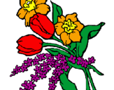Disegno Mazzo di fiori pitturato su veronica