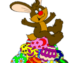 Disegno Coniglio di Pasqua pitturato su gessica