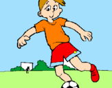 Disegno Giocare a calcio pitturato su Luca