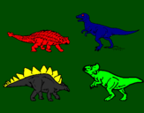 Disegno Dinosauri di terra  pitturato su france