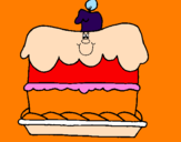 Disegno Torta di compleanno  pitturato su elisabetta
