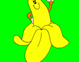 Disegno Banana pitturato su  LUANA  STUPENDA E FANTAS