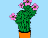 Disegno Fiori di cactus  pitturato su snoopy