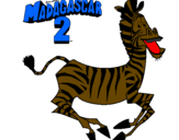 Disegno Madagascar 2 Marty pitturato su odi