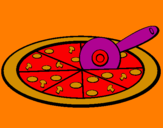 Disegno Pizza pitturato su cin cin