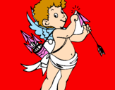 Disegno Cupido  pitturato su miriam