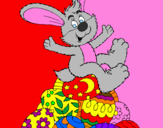 Disegno Coniglio di Pasqua pitturato su valery!