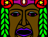Disegno Maschera Maya pitturato su gyuly