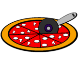 Disegno Pizza pitturato su SIMONE