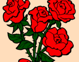 Disegno Mazzo di rose  pitturato su Mio