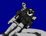 Disegno Astronauta nello spazio  pitturato su antonio