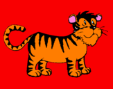 Disegno Tigre  pitturato su edoardo