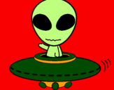 Disegno Alieno pitturato su bernardo