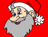 Disegno Faccione Babbo Natale  pitturato su leda