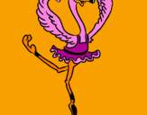 Disegno Struzzo ballerino pitturato su csaterina