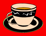 Disegno Tazzina di caffè  pitturato su gaia