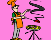 Disegno Barbecue pitturato su cristian