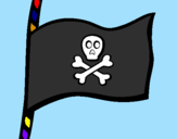 Disegno Bandiera dei pirati pitturato su ROBI 2005