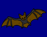 Disegno Pipistrello in volo  pitturato su IVA