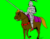 Disegno Cavallerizzo a cavallo  pitturato su DANIELE