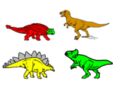 Disegno Dinosauri di terra  pitturato su fede