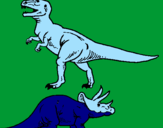 Disegno Triceratops e Tyrannosaurus Rex pitturato su Ludovico