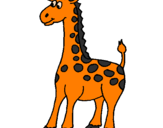 Disegno Giraffa pitturato su pappi