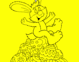 Disegno Coniglio di Pasqua pitturato su ILARIA CANNAS