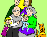 Disegno Famiglia pitturato su SILVIA