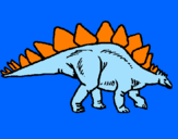 Disegno Stegosaurus  pitturato su antonio