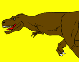 Disegno Tyrannosaurus Rex  pitturato su shela