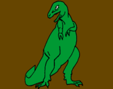 Disegno Tyrannosaurus Rex pitturato su lucio