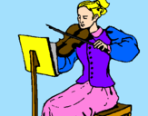 Disegno Dama violinista  pitturato su francesca94
